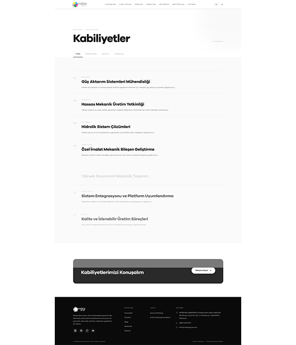 Savunma Sanayi - Kabiliyetler