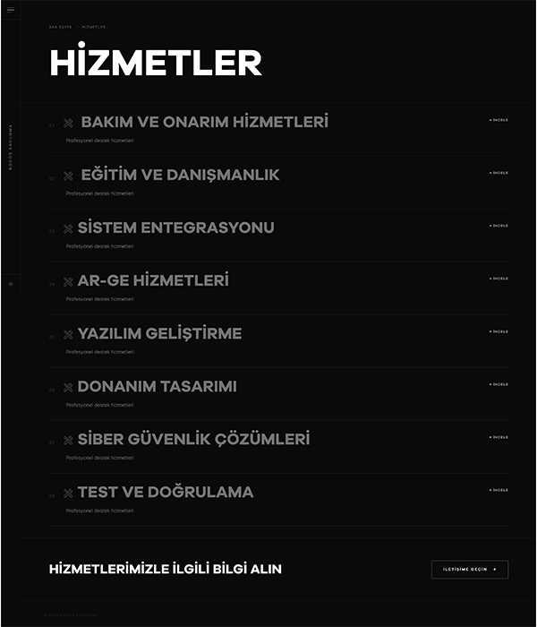 Savunma Sanayi - Hizmetler dark