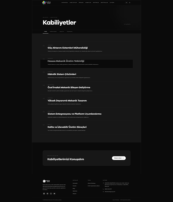 Savunma Sanayi - Kabiliyetler dark