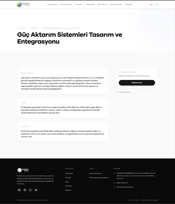 Savunma Sanayi - Hizmetler Detay