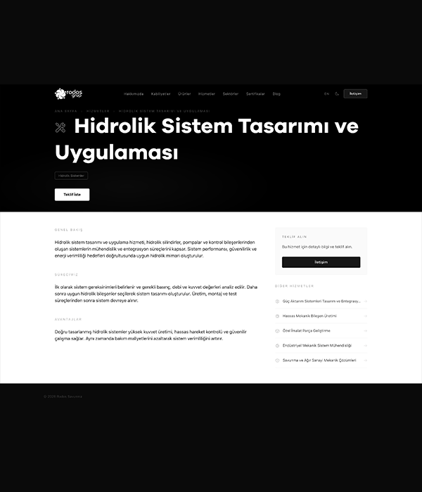  Savunma Sanayi - Hizmetler Detay