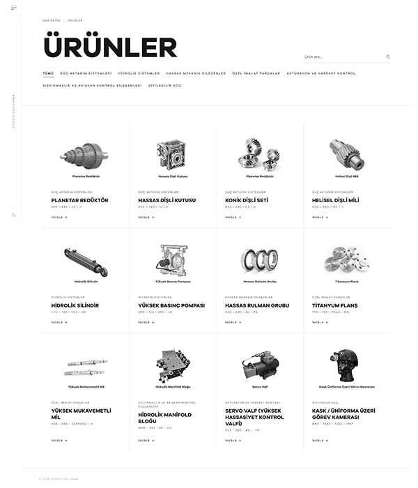 Savunma Sanayi - Ürünler